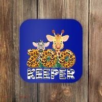 Zoo Keeper Funny Jungle Safari Wild Print Savanna Matching Cute Gift Coaster thumb 0