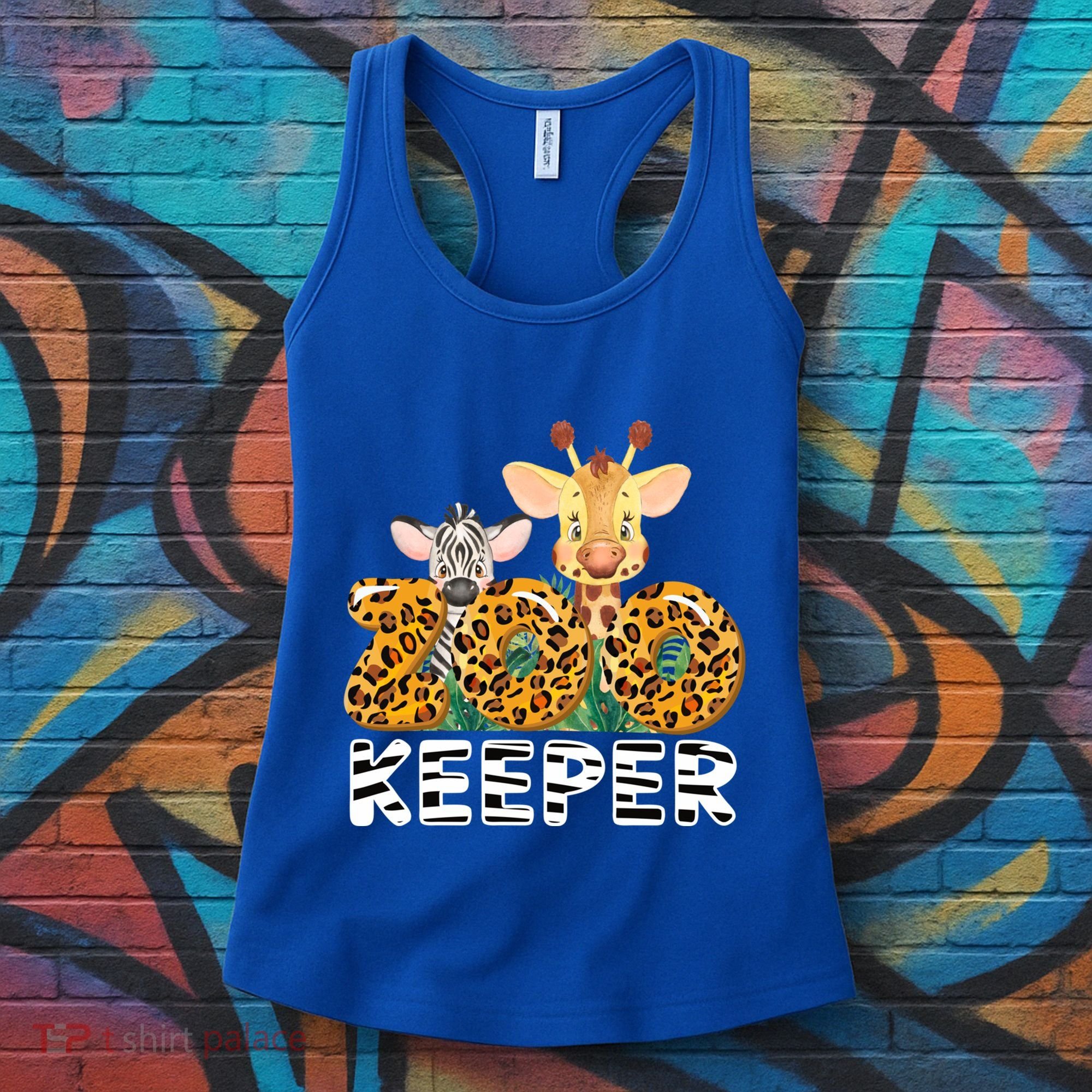 Zoo Keeper Funny Jungle Safari Wild Print Savanna Matching Cute Gift Women's Tank Top