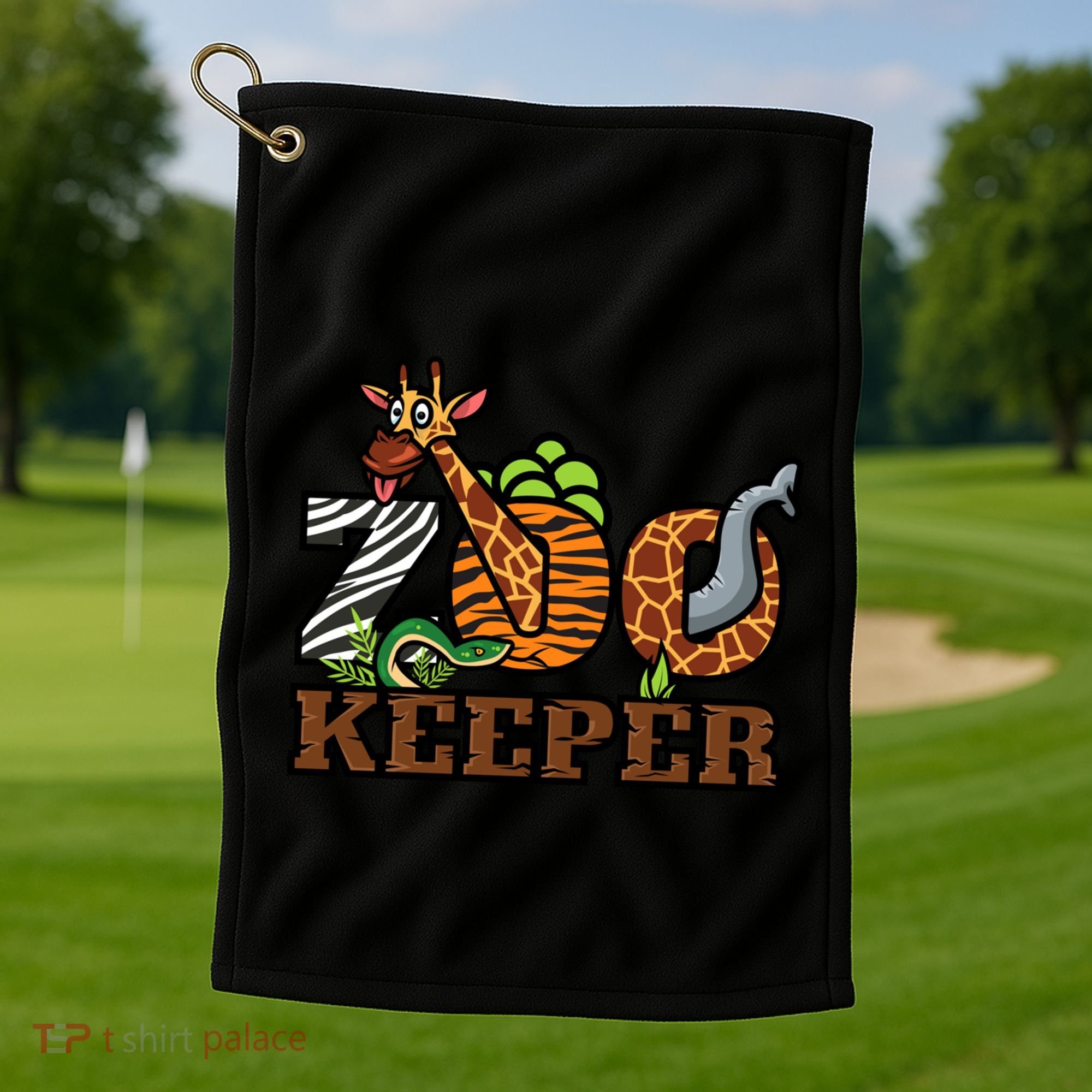 Zoo Keeper Funny Jungle Safari Animal Lover Gift Meaningful Gift Golf Towel