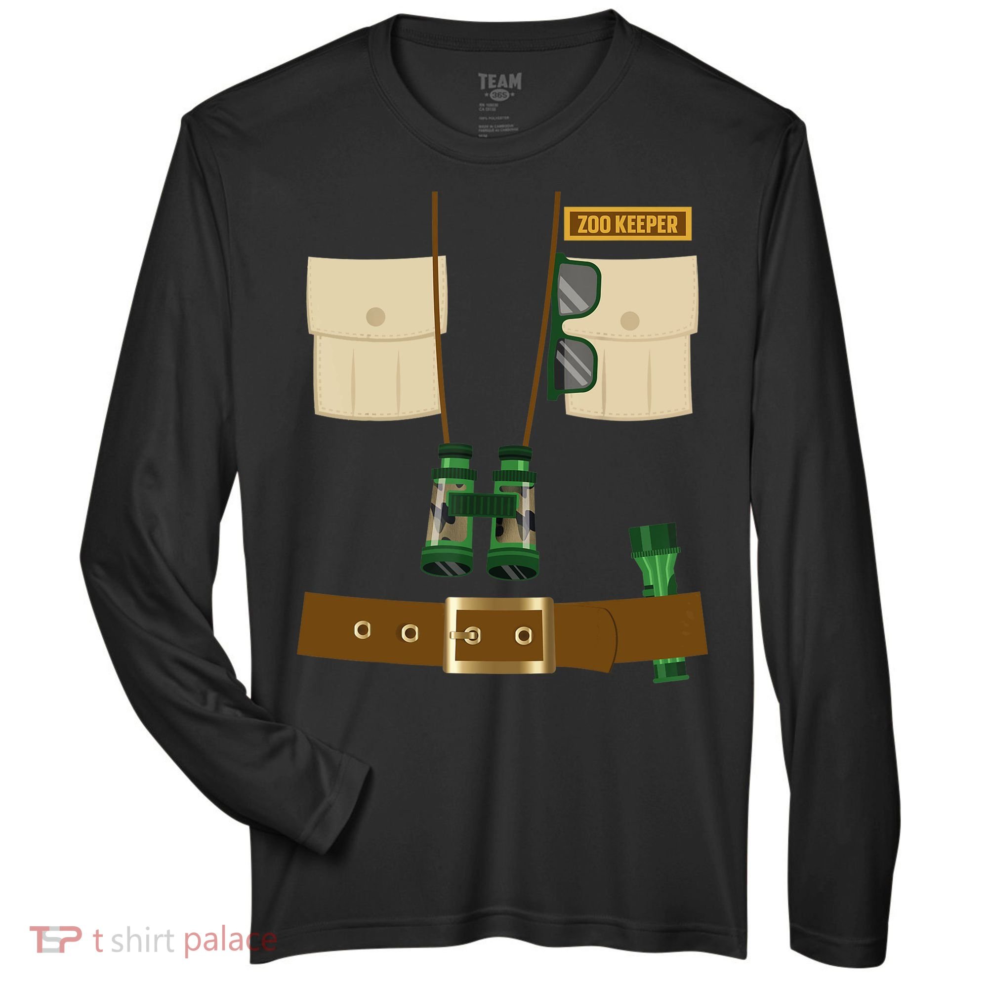 Zoo Keeper Halloween Costume Diy Gift Jungle Safari Explorer Gift Zone Performance Long-Sleeve T-Shirt