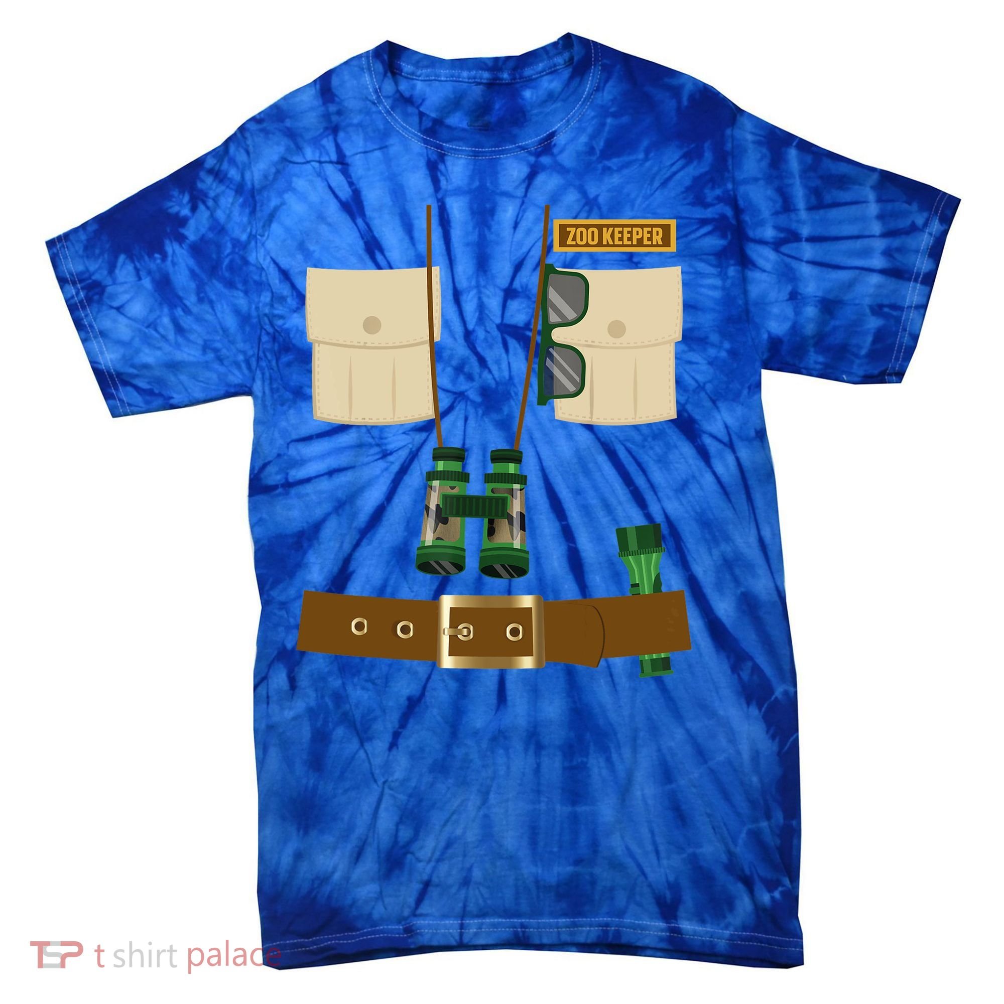 Zoo Keeper Halloween Costume Diy Gift Jungle Safari Explorer Gift Tie-Dye T-Shirt