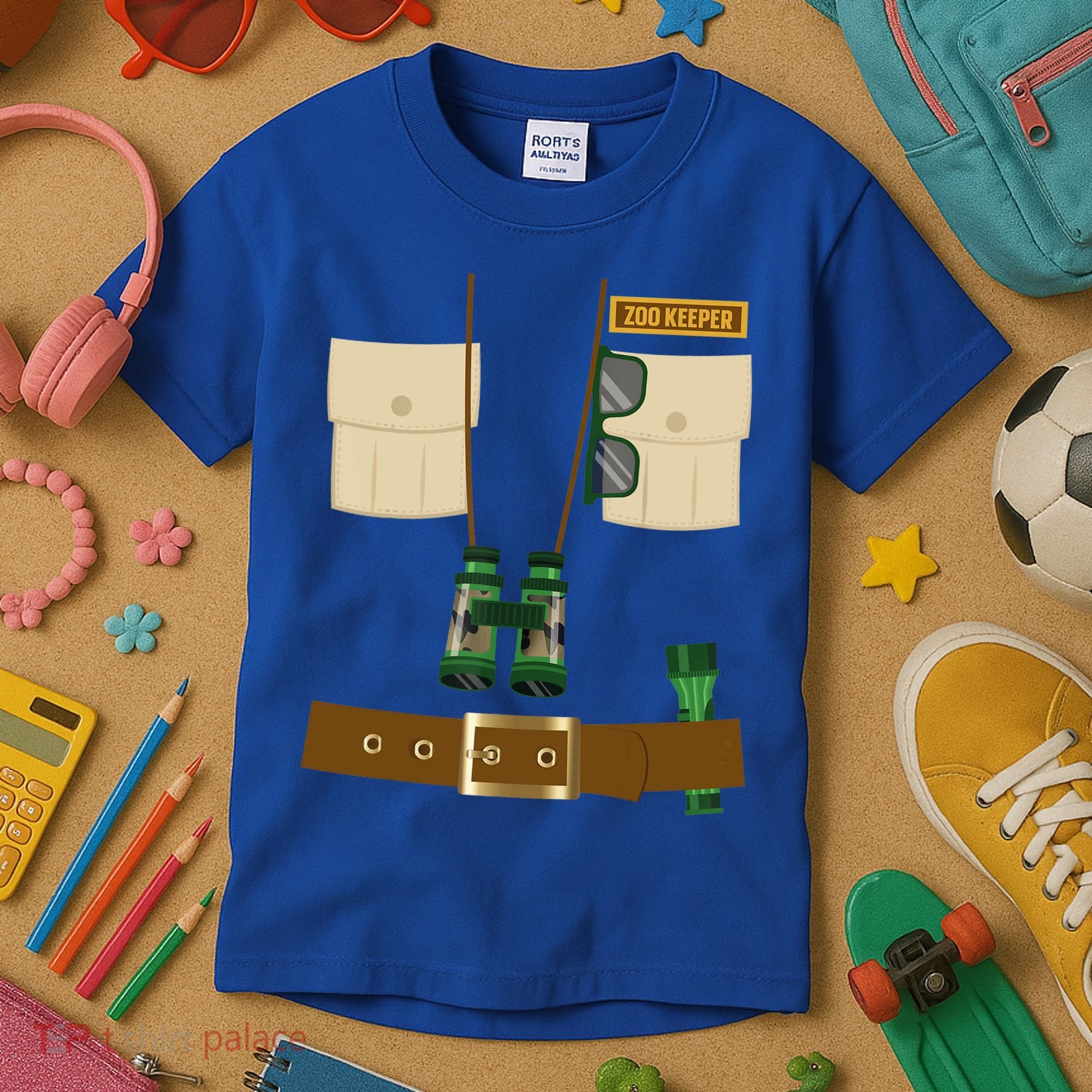 Zoo Keeper Halloween Costume Diy Gift Jungle Safari Explorer Gift Kids T-Shirt