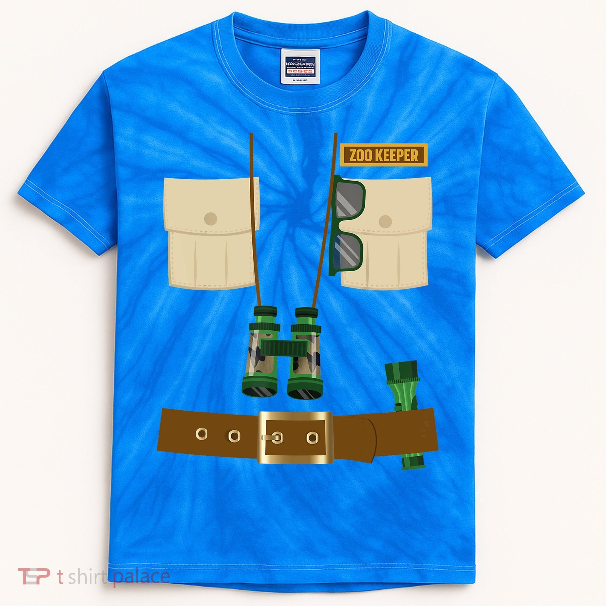 Zoo Keeper Halloween Costume Diy Gift Jungle Safari Explorer Gift Kids Tie-Dye T-Shirt