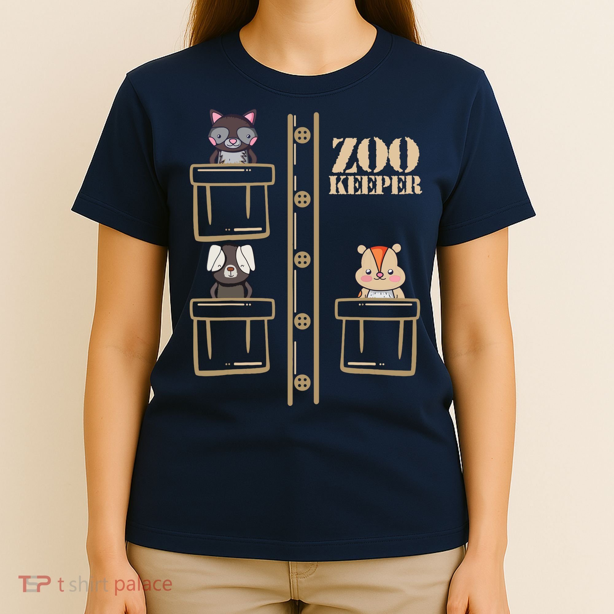Zoo Keeper Halloween Safari Adult Men Women Costume T-Shirt