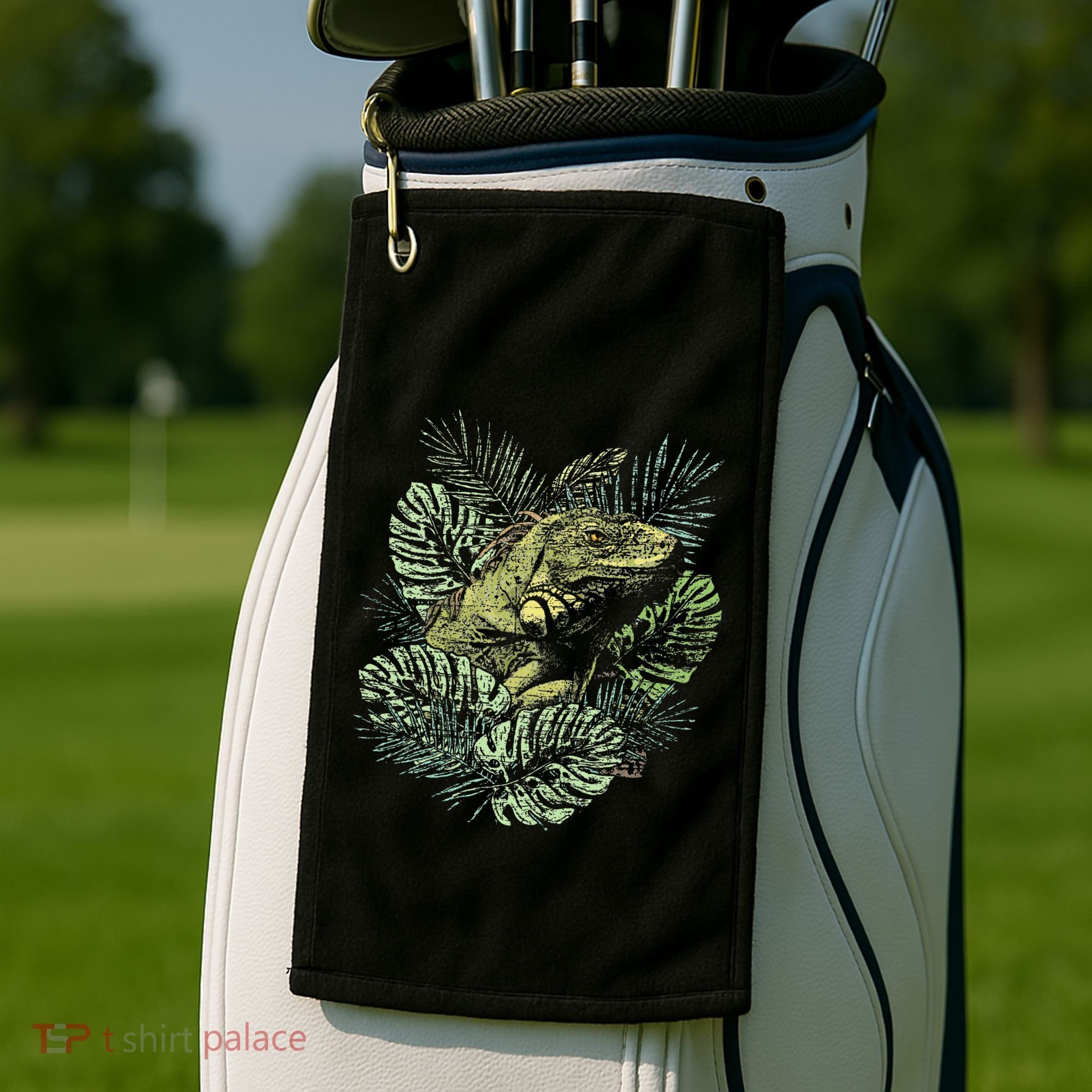 Zoo Keeper Lizard Lover Gift Iguana Golf Towel