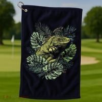 Zoo Keeper Lizard Lover Gift Iguana Golf Towel thumb 1