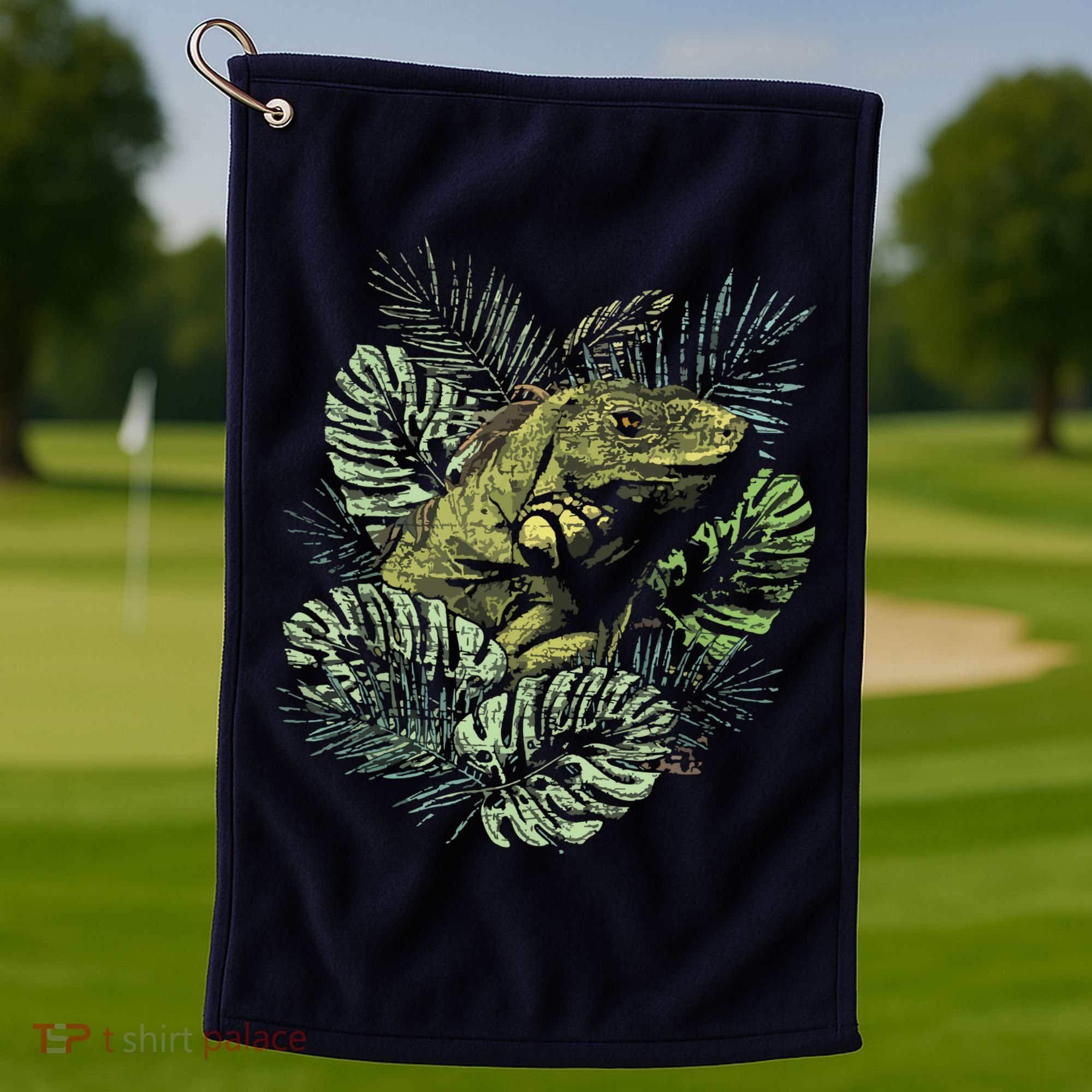 Zoo Keeper Lizard Lover Gift Iguana Golf Towel