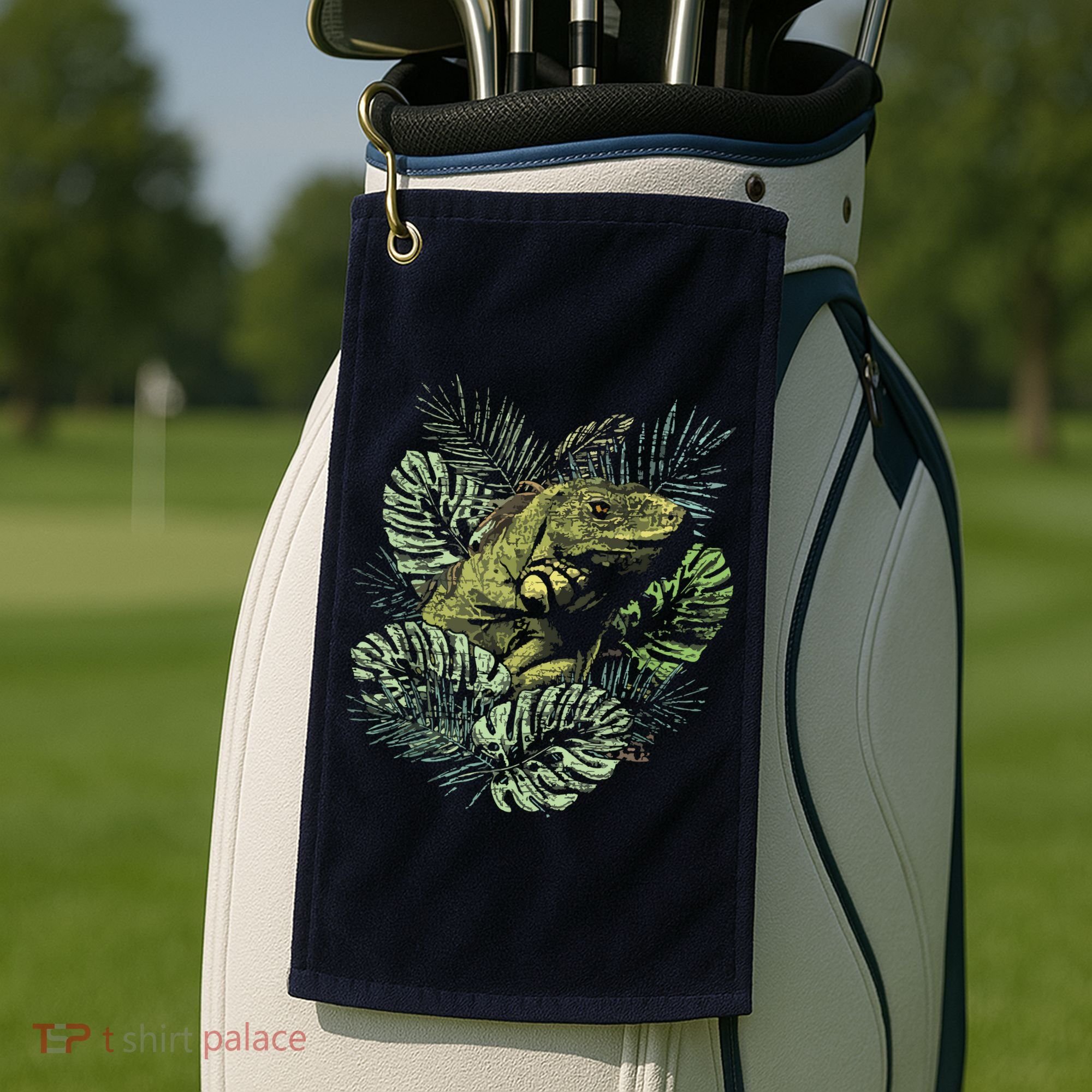 Zoo Keeper Lizard Lover Gift Iguana Golf Towel