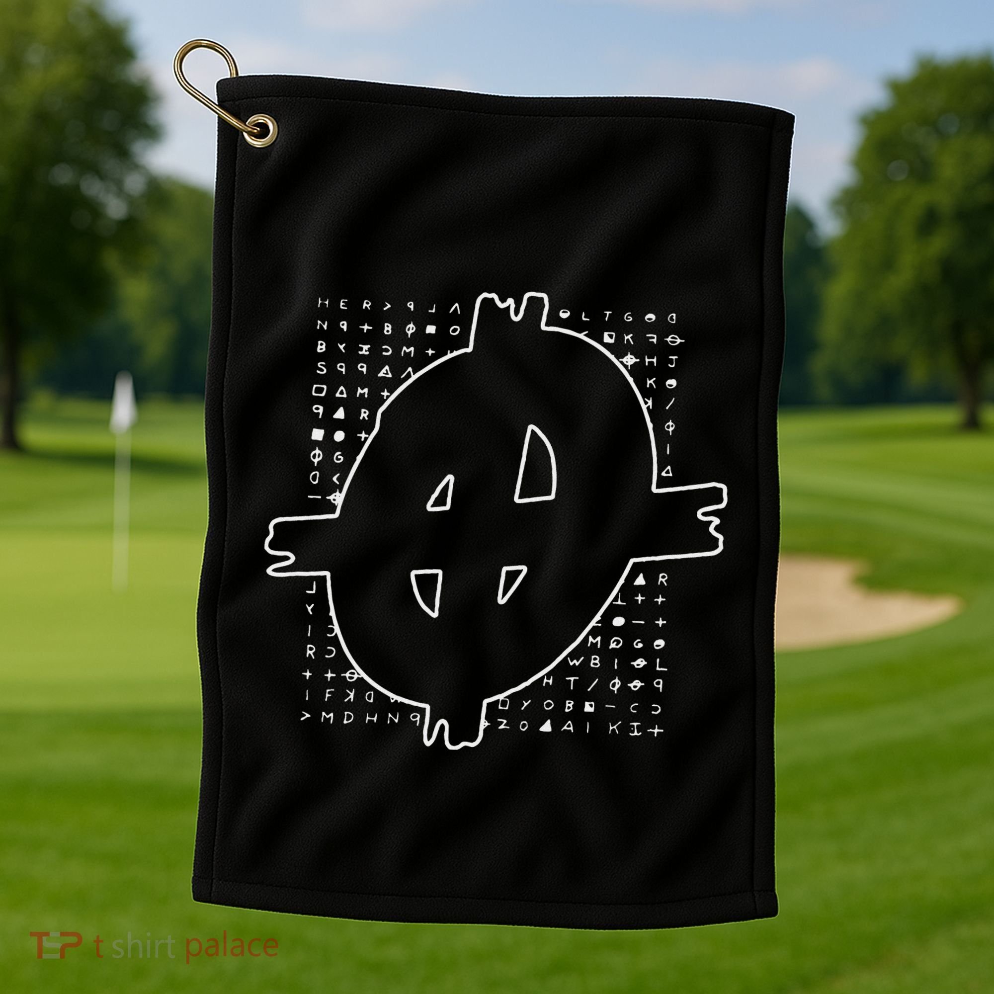 Zodiac Killer Symbol And Cipher True Crime Golf Towel