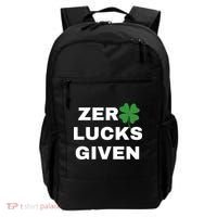 Zero Lucks Given Shamrock St Patricks Day Backpack thumb 0
