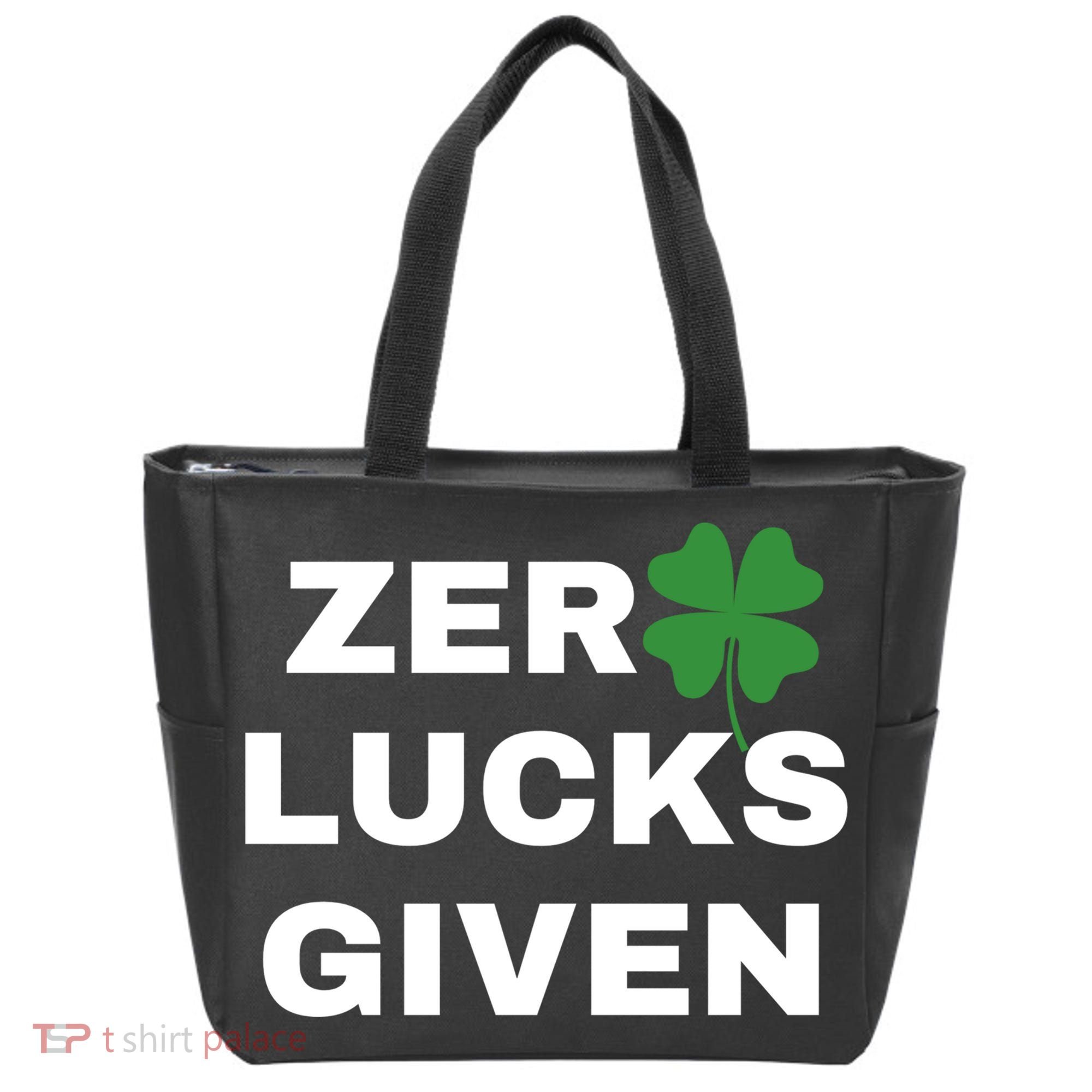 Zero Lucks Given Shamrock St Patricks Day Tote Bag