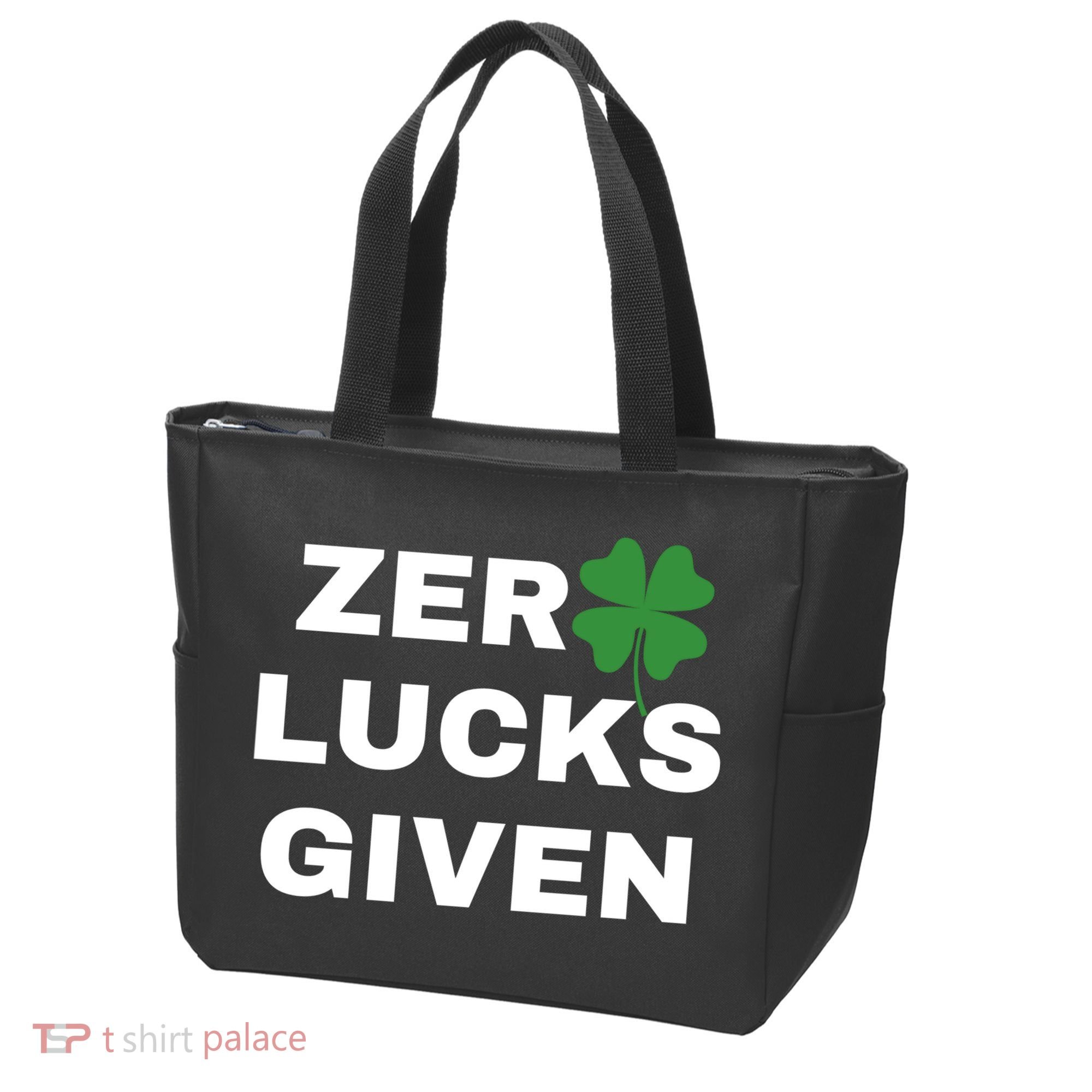 Zero Lucks Given Shamrock St Patricks Day Tote Bag