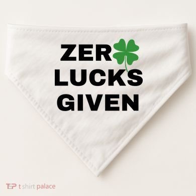 Zero Lucks Given Shamrock St Patricks Day USA-Made Doggie Bandana