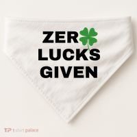 Zero Lucks Given Shamrock St Patricks Day USA-Made Doggie Bandana thumb 0