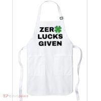 Zero Lucks Given Shamrock St Patricks Day Apron thumb 0