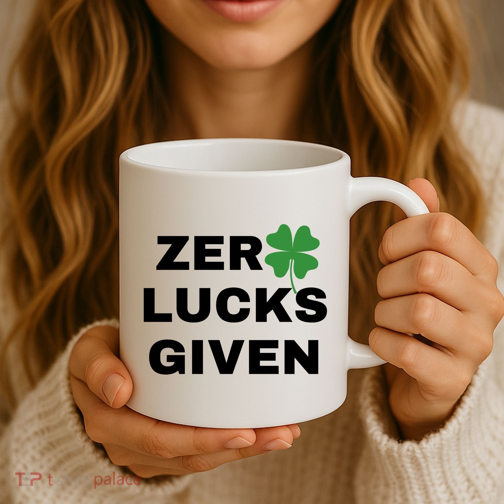 Zero Lucks Given Shamrock St Patricks Day Coffee Mug