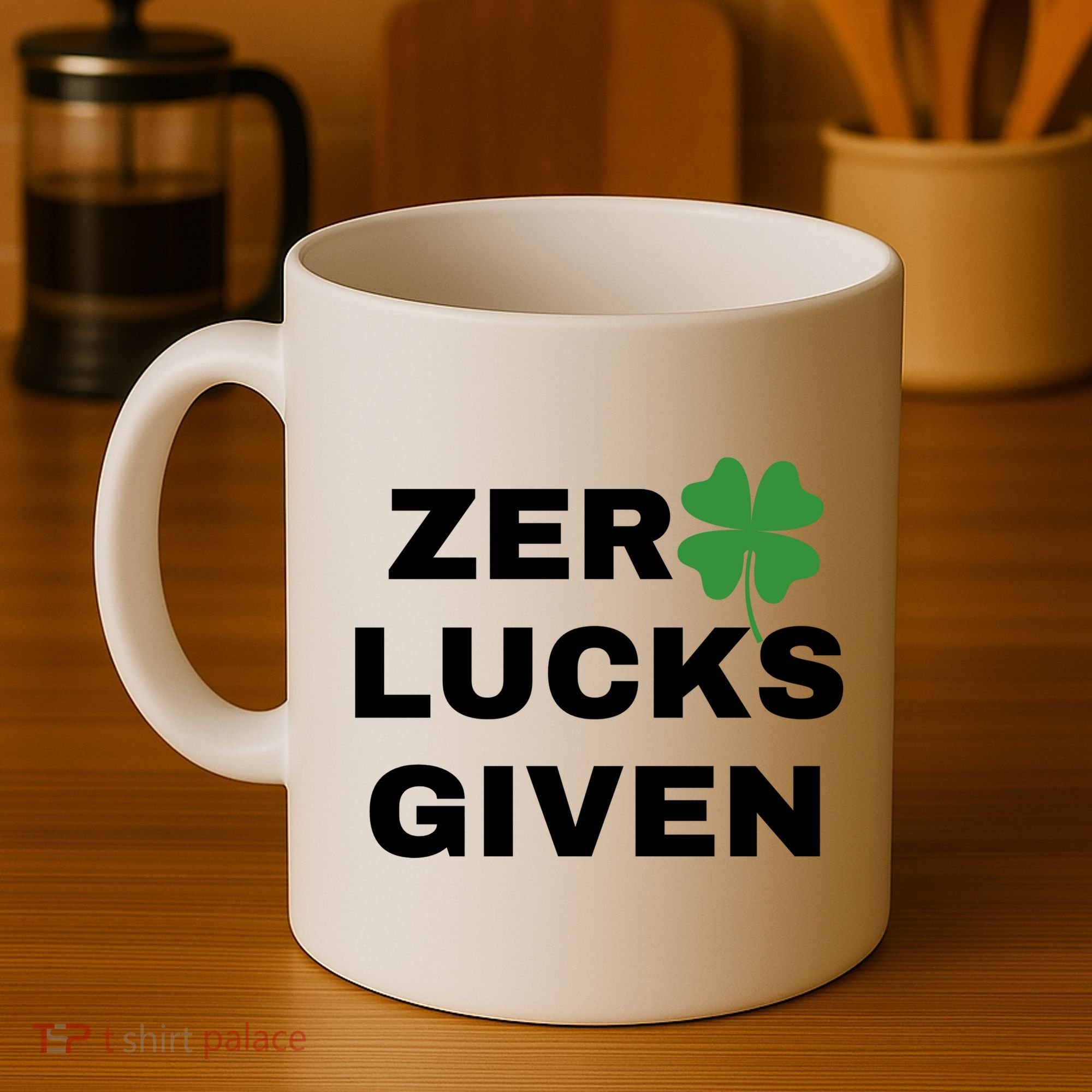 Zero Lucks Given Shamrock St Patricks Day Coffee Mug