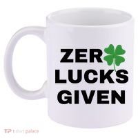 Zero Lucks Given Shamrock St Patricks Day 11oz C Handle Ceramic Mug thumb 2
