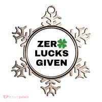 Zero Lucks Given Shamrock St Patricks Day Ornament thumb 0