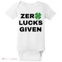 Zero Lucks Given Shamrock St Patricks Day Baby Bodysuit thumb 0