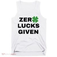 Zero Lucks Given Shamrock St Patricks Day Tank Top thumb 0