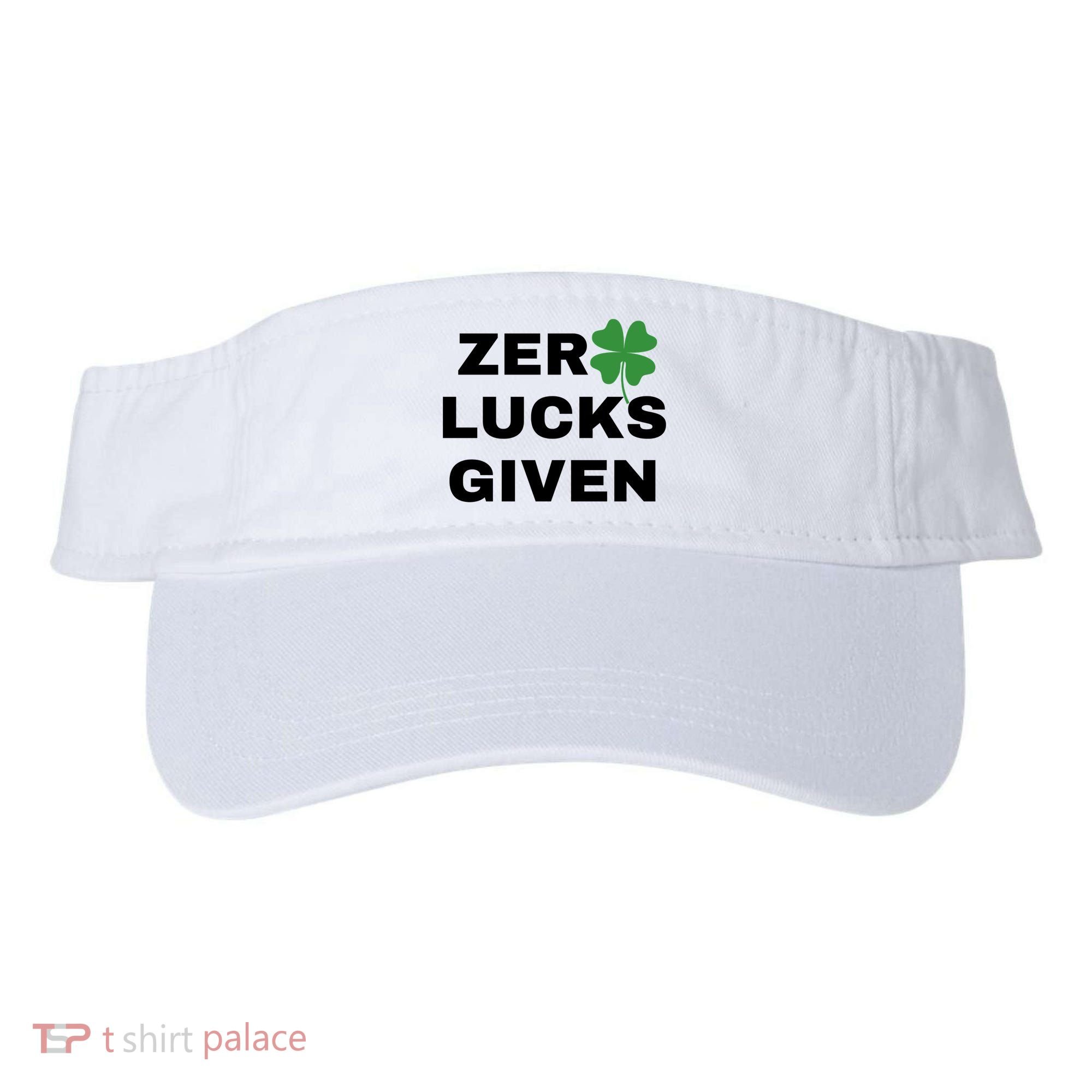 Zero Lucks Given Shamrock St Patricks Day Visor