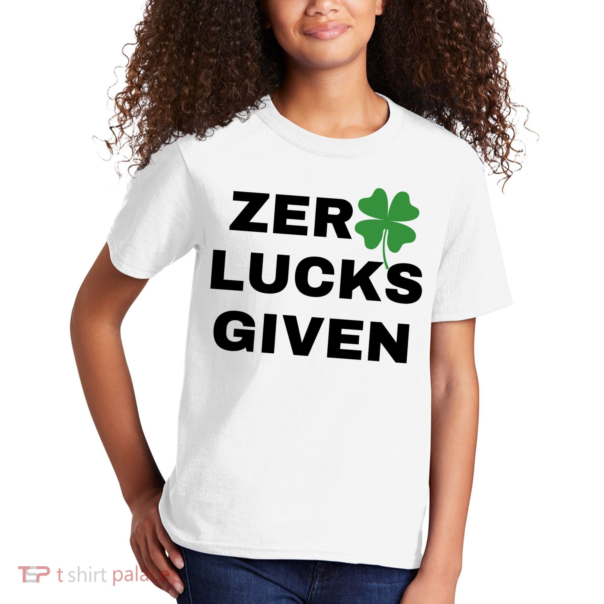 Zero Lucks Given Shamrock St Patricks Day Kids T-Shirt