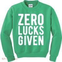 Zero Lucks Given St Patricks Day Kids Sweatshirt thumb 0