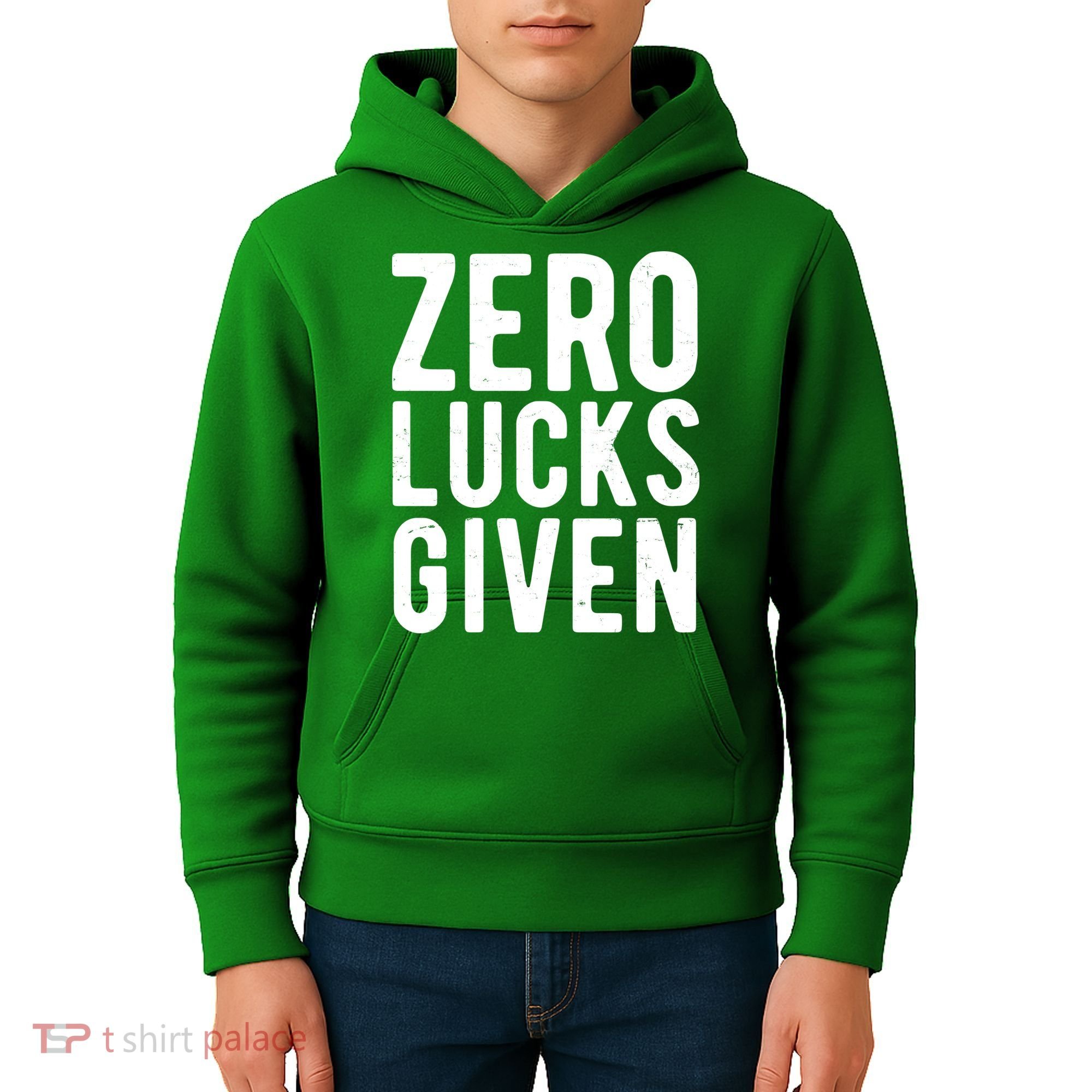 Zero Lucks Given St Patricks Day Kids Hoodie