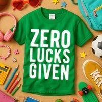 Zero Lucks Given St Patricks Day Kids T-Shirt thumb 3