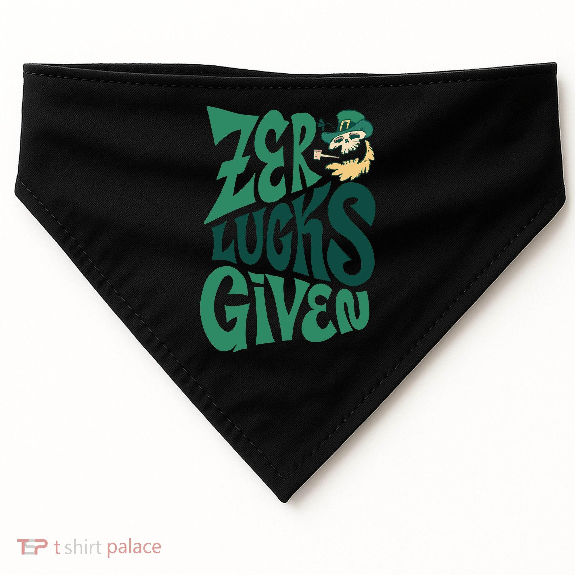 Zero Lucks Given St Patrick's Day USA-Made Doggie Bandana