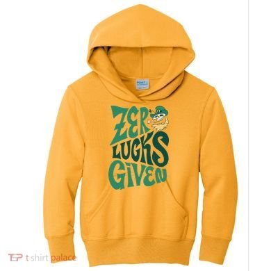 Zero Lucks Given St Patrick's Day Kids Hoodie