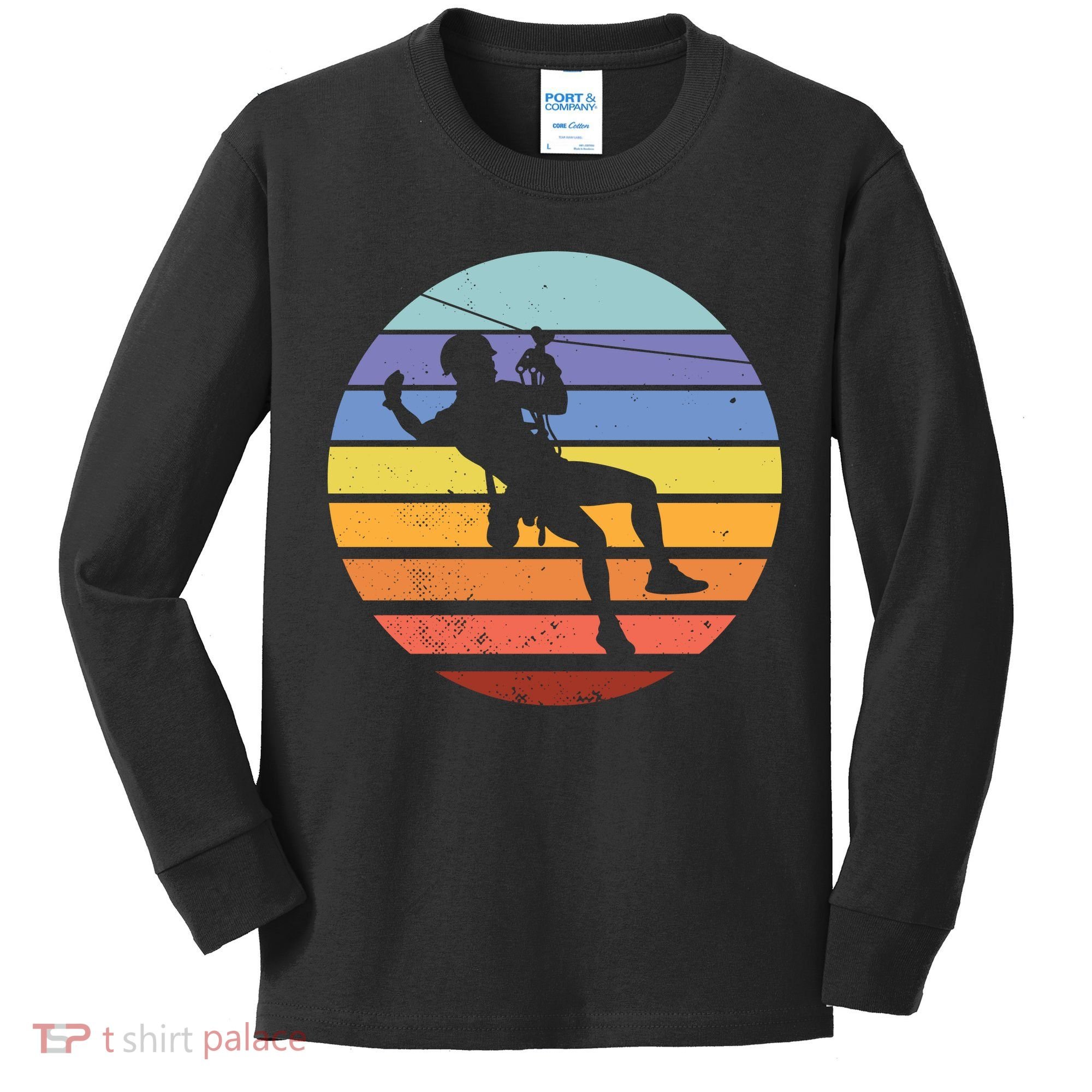 Zip Line Retro Kids Long Sleeve Shirt