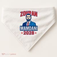 Zohran Mamdani 2028 For President USA-Made Doggie Bandana thumb 0