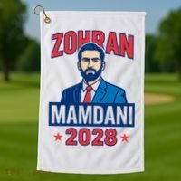 Zohran Mamdani 2028 For President Golf Towel thumb 1
