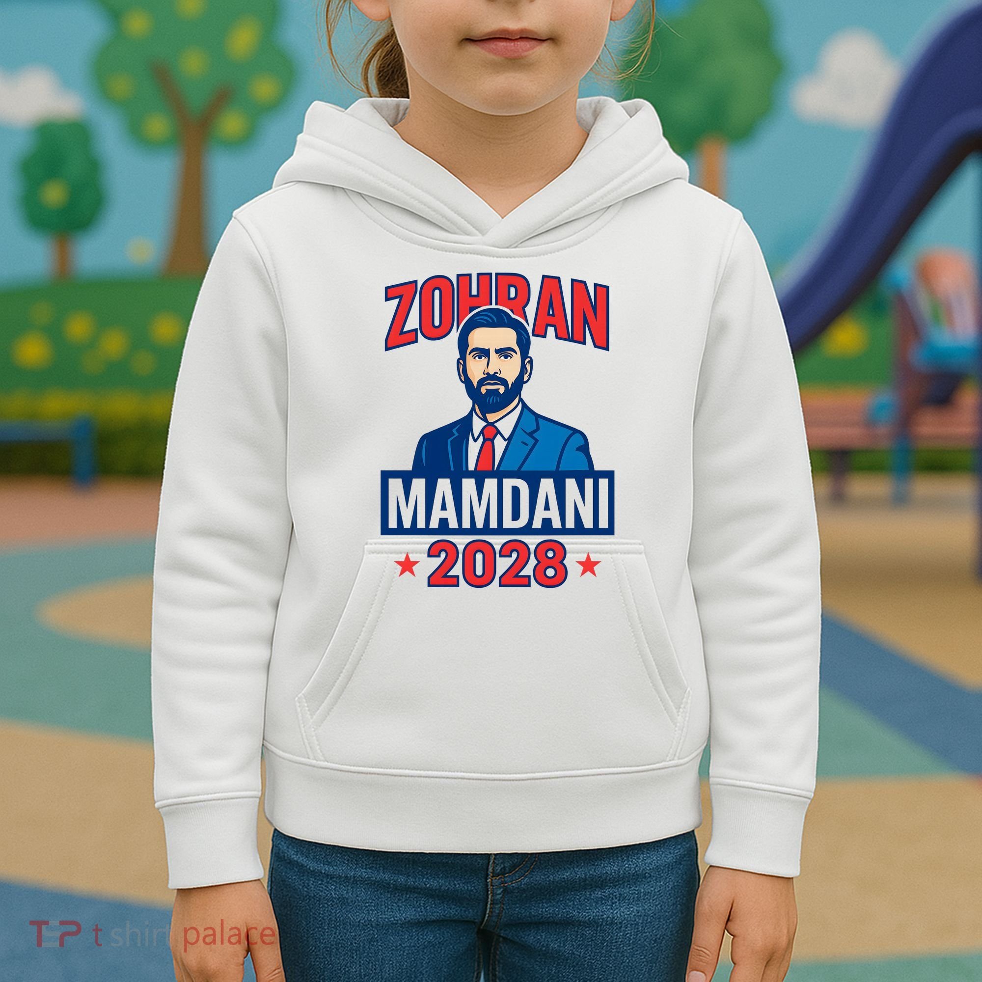 Zohran Mamdani 2028 For President Kids Hoodie