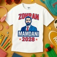 Zohran Mamdani 2028 For President Kids T-Shirt thumb 3