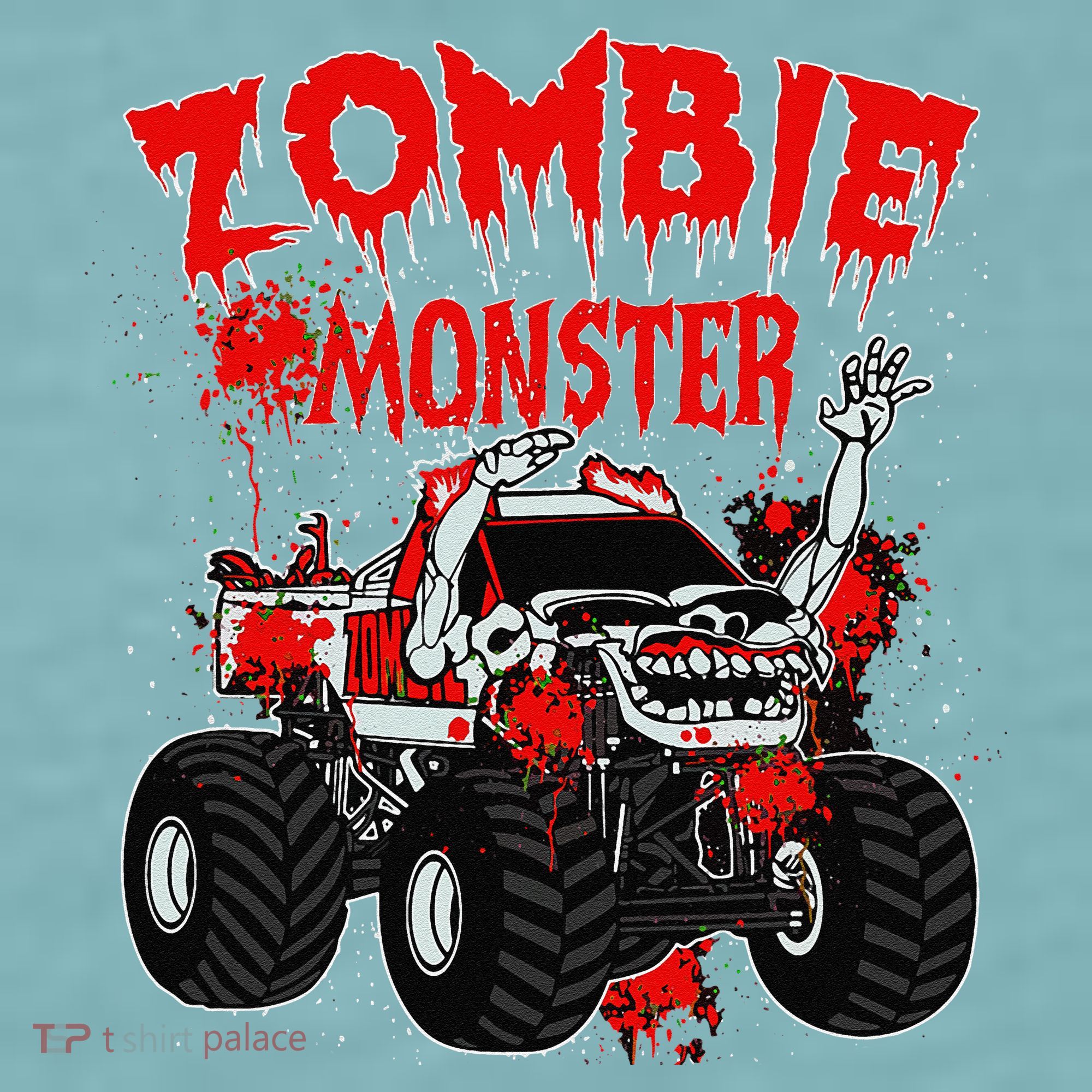 Zombie Monster Truck Sueded Cloud Jersey T-Shirt