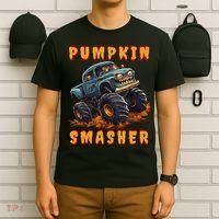 Zombie Monster Truck Pumpkin Smasher Halloween Costume Kids T-Shirt thumb 6