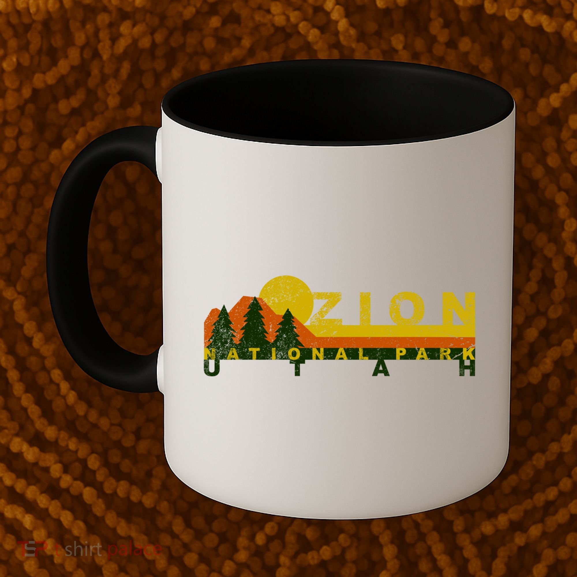 Zion National Park Sunny Mountain Treeline Gift Coffee Mug