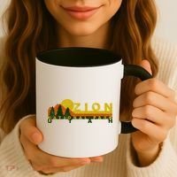 Zion National Park Sunny Mountain Treeline Gift Coffee Mug thumb 3