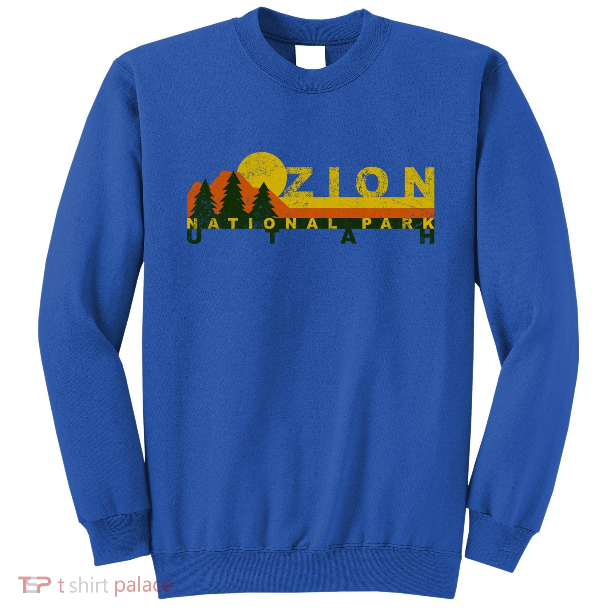 Zion National Park Sunny Mountain Treeline Gift Sweatshirt