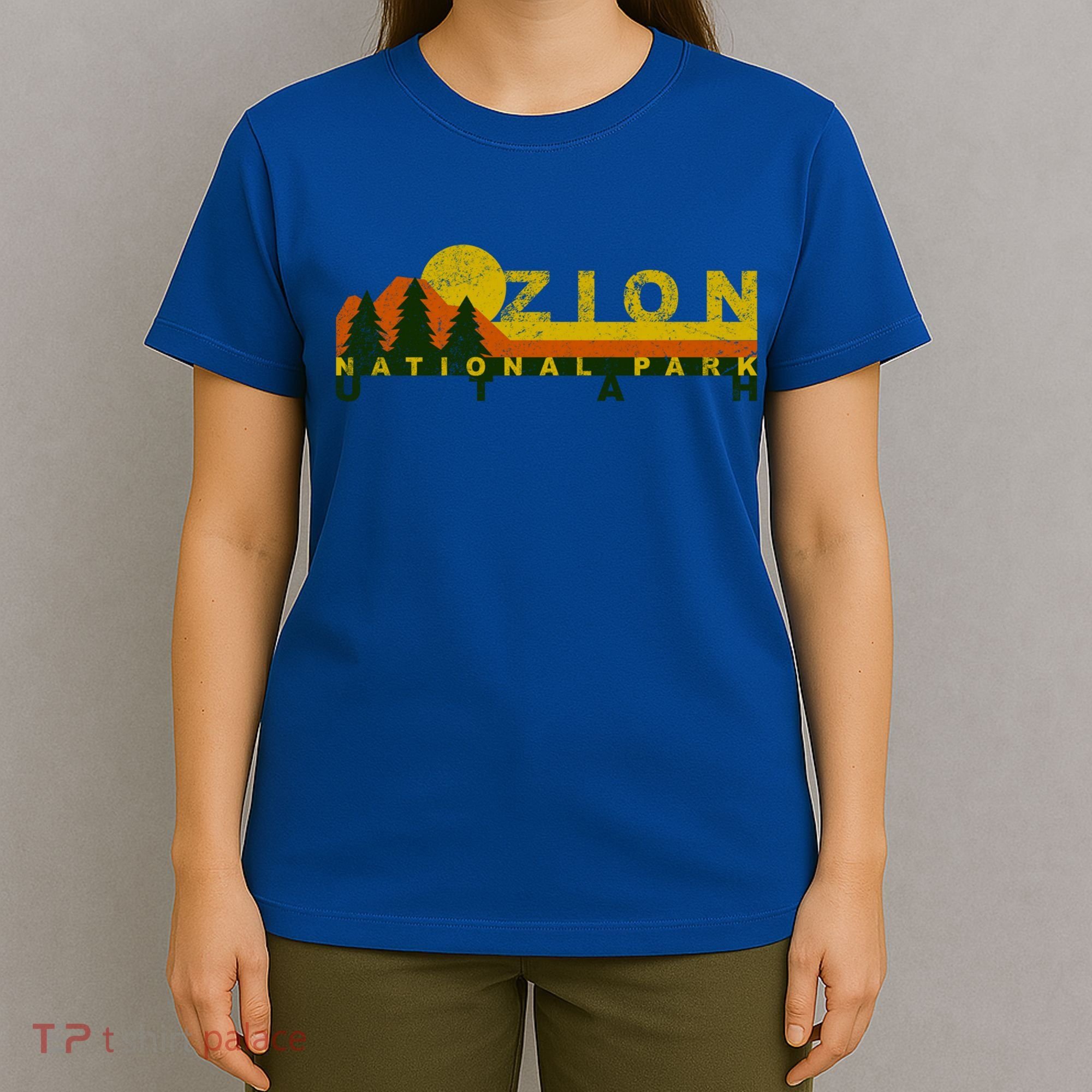 Zion National Park Sunny Mountain Treeline Gift T-Shirt