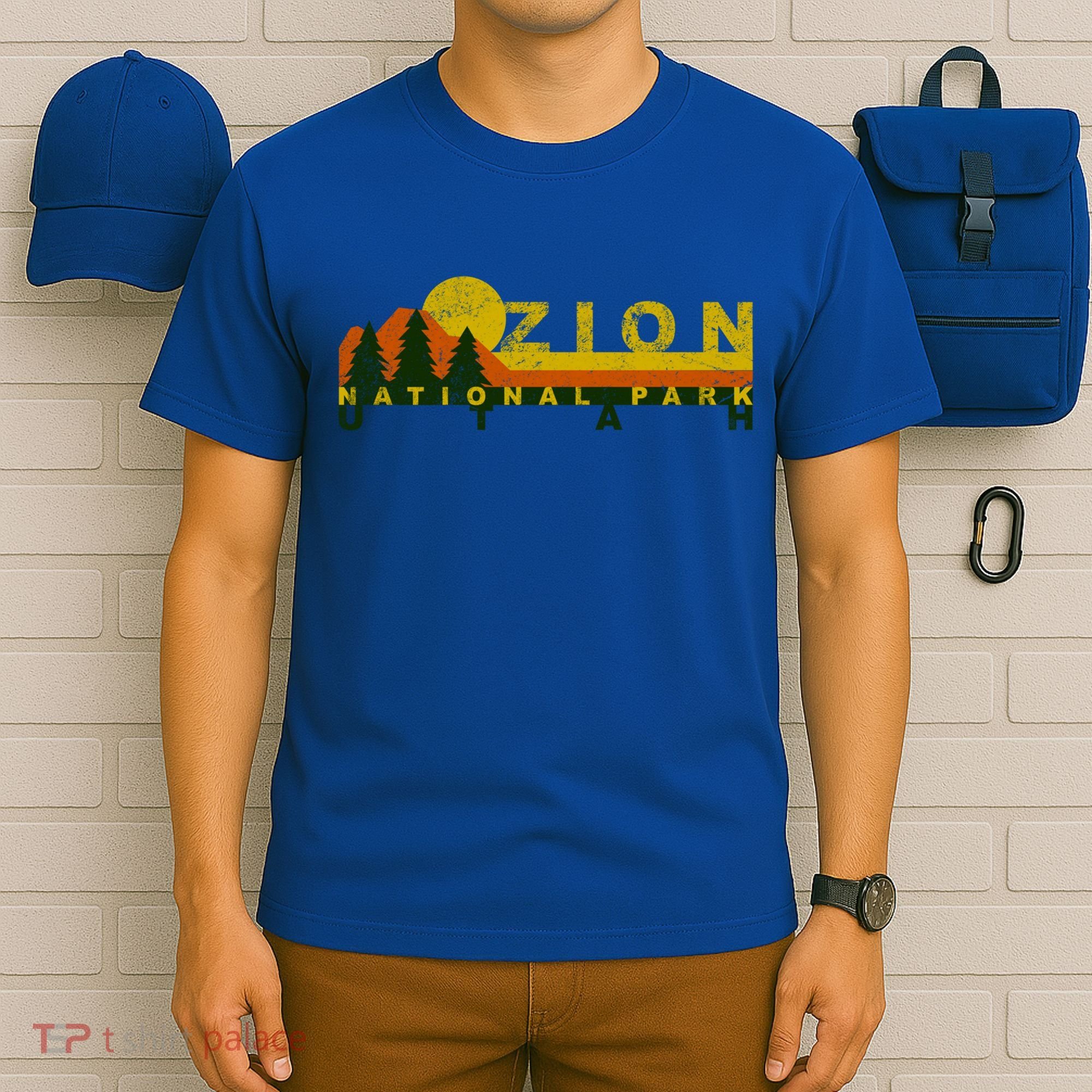 Zion National Park Sunny Mountain Treeline Gift T-Shirt