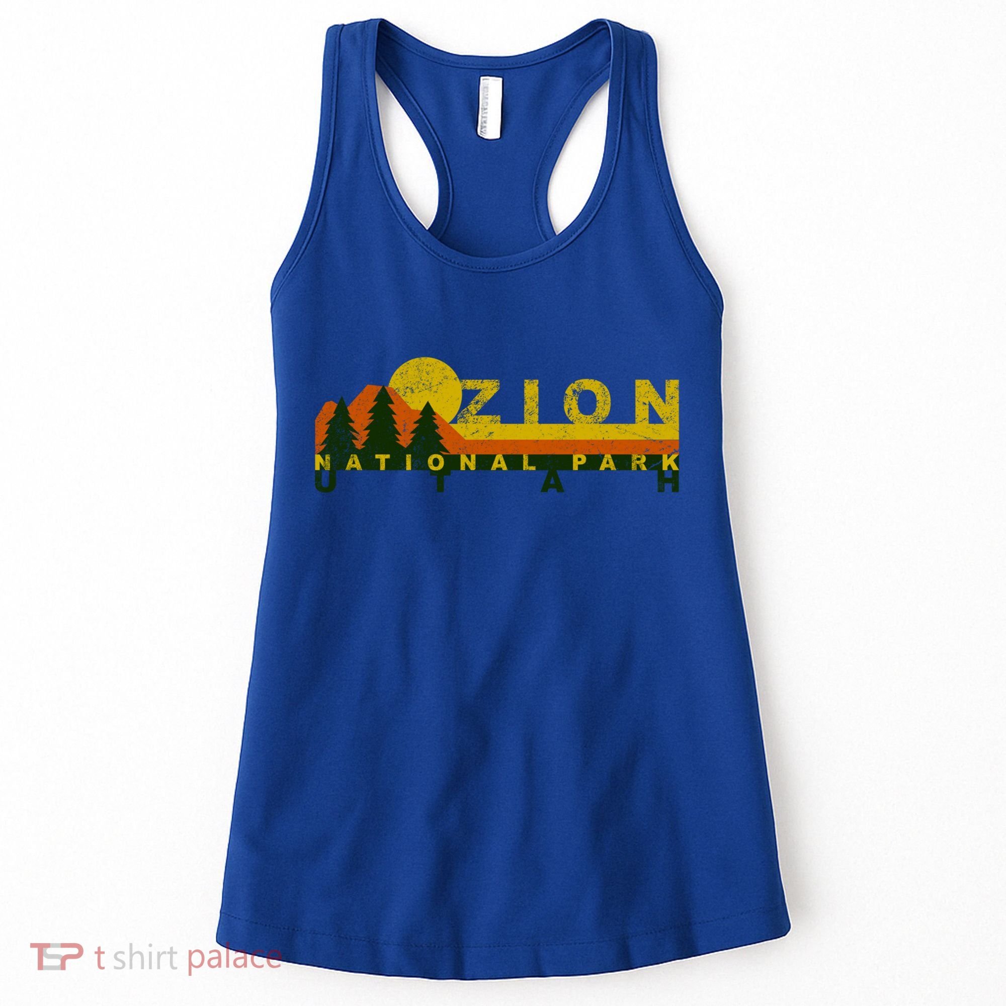 Zion National Park Sunny Mountain Treeline Gift Women's Tank Top