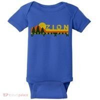 Zion National Park Sunny Mountain Treeline Gift Baby Bodysuit thumb 0
