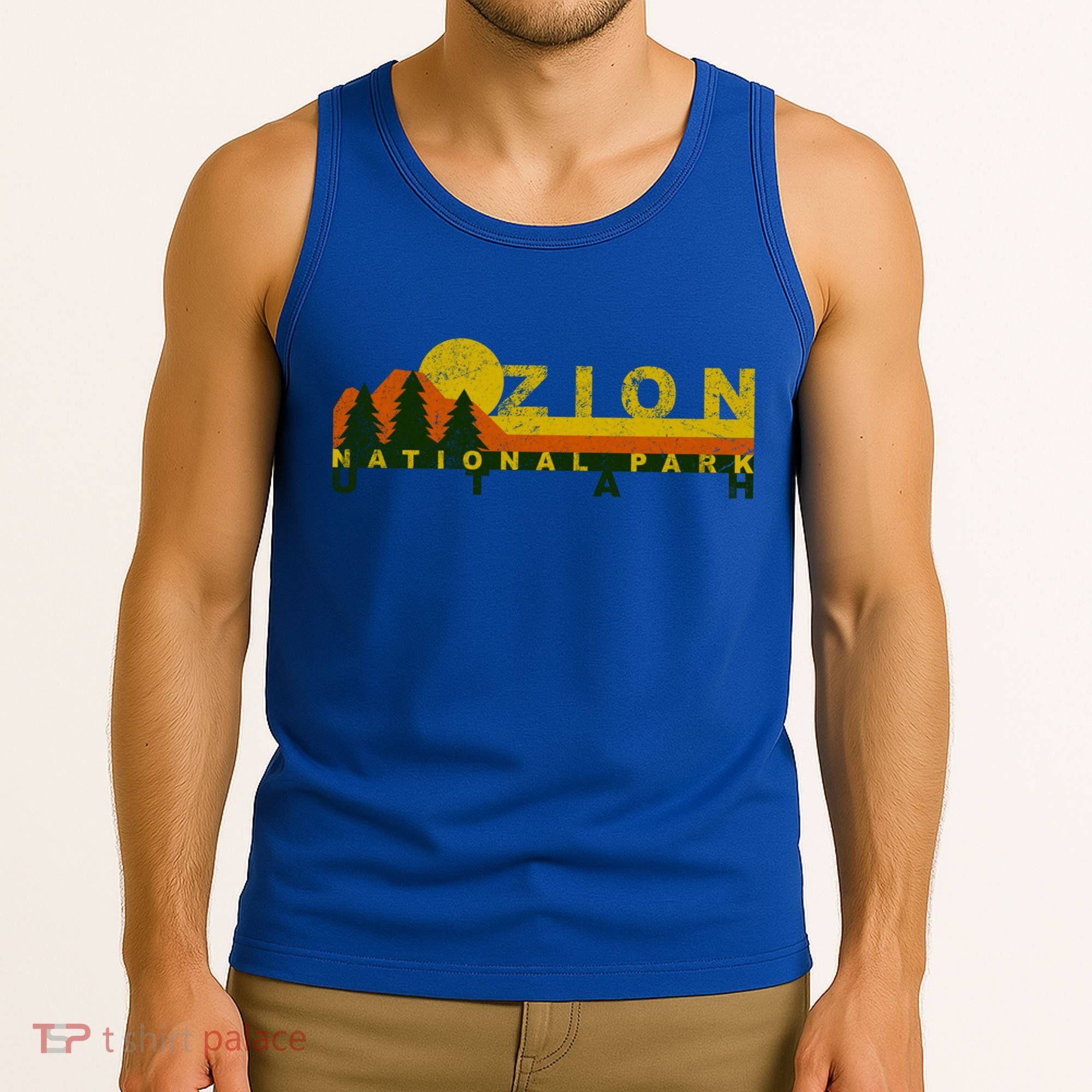 Zion National Park Sunny Mountain Treeline Gift Tank Top