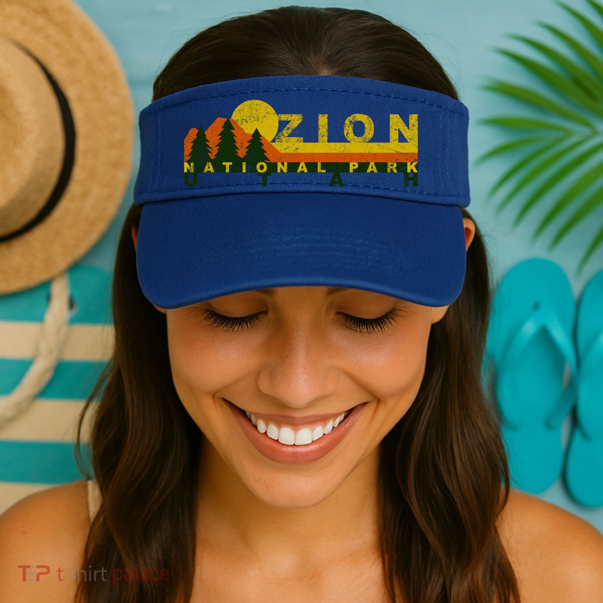 Zion National Park Sunny Mountain Treeline Gift Visor