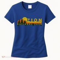 Zion National Park Sunny Mountain Treeline Gift Women's T-Shirt thumb 0