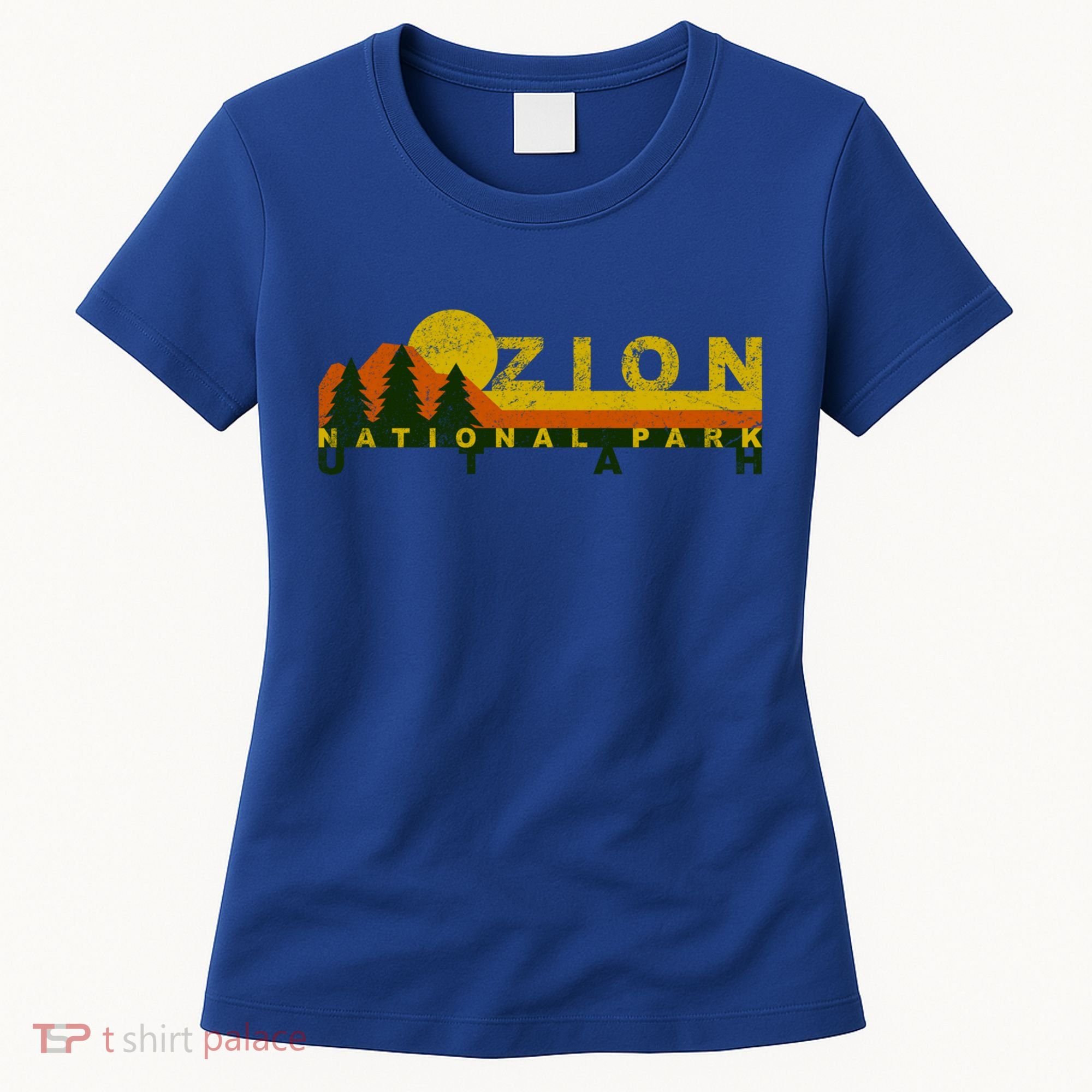 Zion National Park Sunny Mountain Treeline Gift Women's T-Shirt
